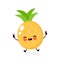 Cute happy smiling pineapple character