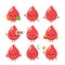 Cute happy smiling and sad blood drop