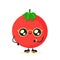 Cute happy smiling tomato character