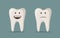 Cute happy smiling tooth. Vector cartoon illustration. Funny characters