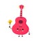 Cute happy smiling ukulele guitar