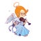 Cute happy smilingy Christmas bab angel playing violin