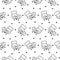 Cute happy sock. Seamless pattern. Coloring Page