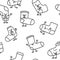 Cute happy sock. Seamless pattern. Coloring Page