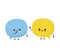 Cute happy speech bubbles talking.