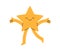 Cute happy star walking. Funny smiling character with joyful amusing emotion, face expression, rejoicing. Bliss, joy and