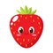 Cute happy strawberry character emoticon