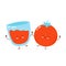 Cute happy tomato and juice glass