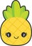Cute Happy Vector Kawaii Pineapple Design
