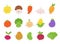 Cute happy vegetables character set collection