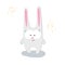 A cute hare on a white background Creative element of the design of cards postcards banners posters covers Rabbit for Easter