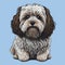 Cute Havanese dog illustration  on a plain background