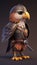 Cute Hawk Animal Warrior 3D Game Model Generative AI