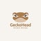 Cute head gecko logo design