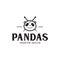 Cute head panda pirate logo symbol icon vector graphic design illustration idea creative