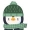 Cute head penguin animal warm clothes