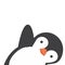 Cute head penguin cartoon icon