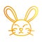 Cute head rabbit animal white background gradient style icon