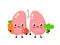 Cute healthy happy lungs character