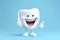 Cute healthy shiny cartoon tooth character, childrens dentistry concept Illustration.