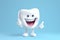 Cute healthy shiny cartoon tooth character, childrens dentistry concept Illustration.