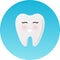 Cute healthy shiny cartoon tooth character, childrens dentistry concept vector Illustration icon