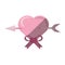 Cute heart arrow pink bow icon