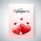 Cute heart couple on shiny pink background for Happy Valentine Day greeting card.