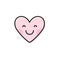 Cute heart emoji. Smiling face icon