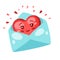 Cute heart in letter. Valentine Day greeting card.