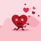 Cute heart male with wine cup character