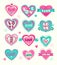 Cute heart shape labels set.