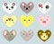 Cute heart shaped animals set