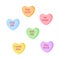 Cute heart shaped candies with writings