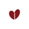 Cute heartbreak icon or logo concept