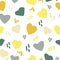 Cute hearts and doodle dashes seamless pattern in trending color 2021. hand drawn minimalism simple. wallpaper, textiles, wrapping