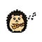 cute hedgehog animal character playing guitar