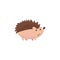 Cute hedgehog woodland cartoon animal vector Illustration