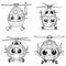 Cute Helicopter coloring book for kid, funny activity time