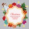 Cute hello christmas with snowman gift box decoration