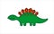 Cute Herbivorous Dinosaur, Dino. Stegosaurus. For print. Modern flat Vector image Isolated