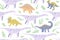 Cute herbivorous dinosaur seamless pattern