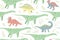 Cute herbivorous dinosaur seamless pattern