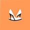 Cute High Heels Icon on the Orange