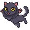 Cute highland fold cat cartoon flying