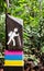 Cute Hiking Wooden Sign in deep forest