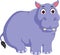 Cute hippo cartoon standing with smile