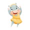 Cute Hippo Dancing Ballet Wearing Yellow Skirt Vector Illustration