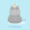 Cute hippo graphic with unicorn horns