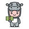 Cute hippo mascot for finance and business design